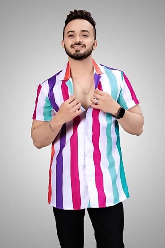 Lycra Printed Mens Shirt