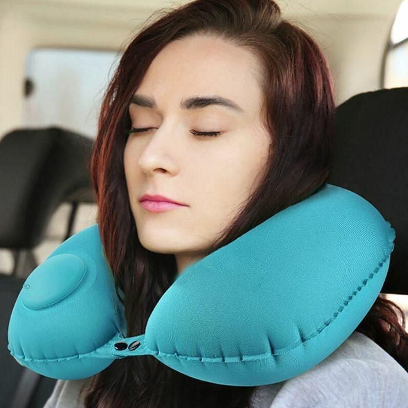 KPS Neck Pillow For Travel featuring high-quality memory foam, ergonomic U-shape design, and a soft, removable cover, ideal for comfort and support during long journeys.