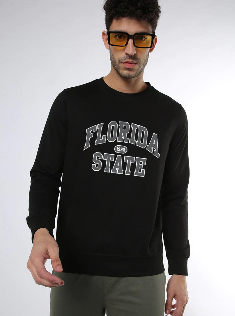 Mens Cotton Blend Fleece Oversized Graphic Print Sweatshirt