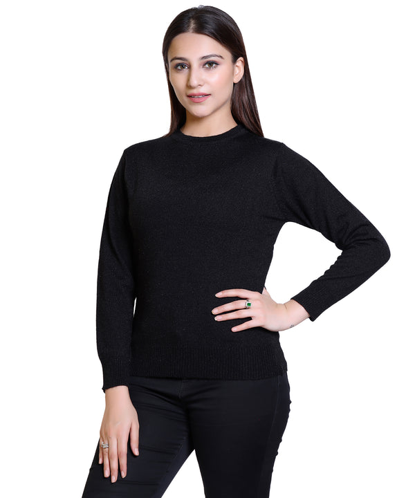 Womens Solid Woolen Full Sleeves Sweater