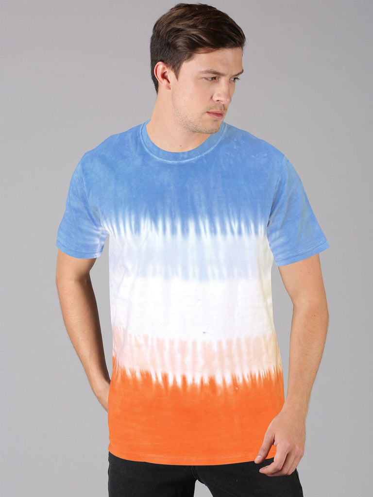 Urgear Cotton Tie & Dye Half Sleeves Mens Round Neck T-Shirt