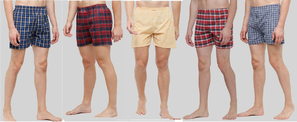 Fidato Mens Checkred Boxer/Short-Pack of 5