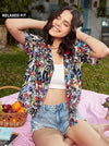 Trendy Multicolor Women's Half Sleeve Shirt - Clothovia