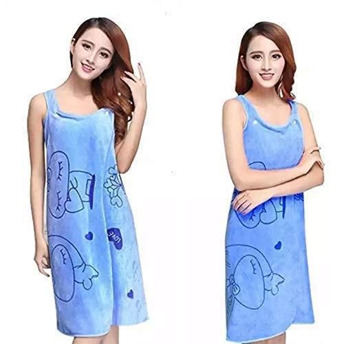 front view of Pack of 2 microfiber wearable magic bath towels for women