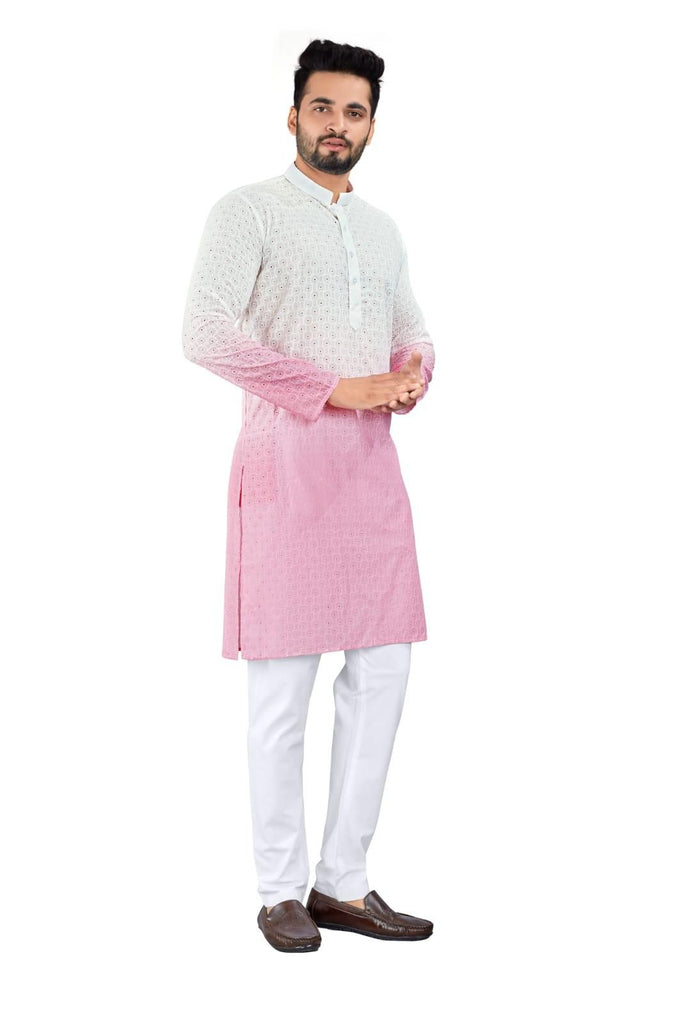 Mens Poly Cotton Digital Shehad Straight Kurta