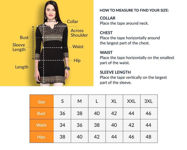 Pretty Rayon Slub Printed Kurti Dupatta Set size chart