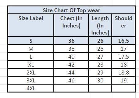 Urgear Cotton Tie & Dye Half Sleeves Mens Round Neck T-Shirt size chart