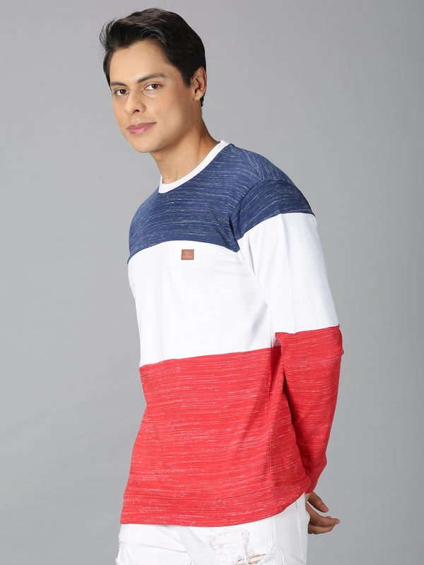 Cotton Color Block Full Sleeves Mens Sweatshirt