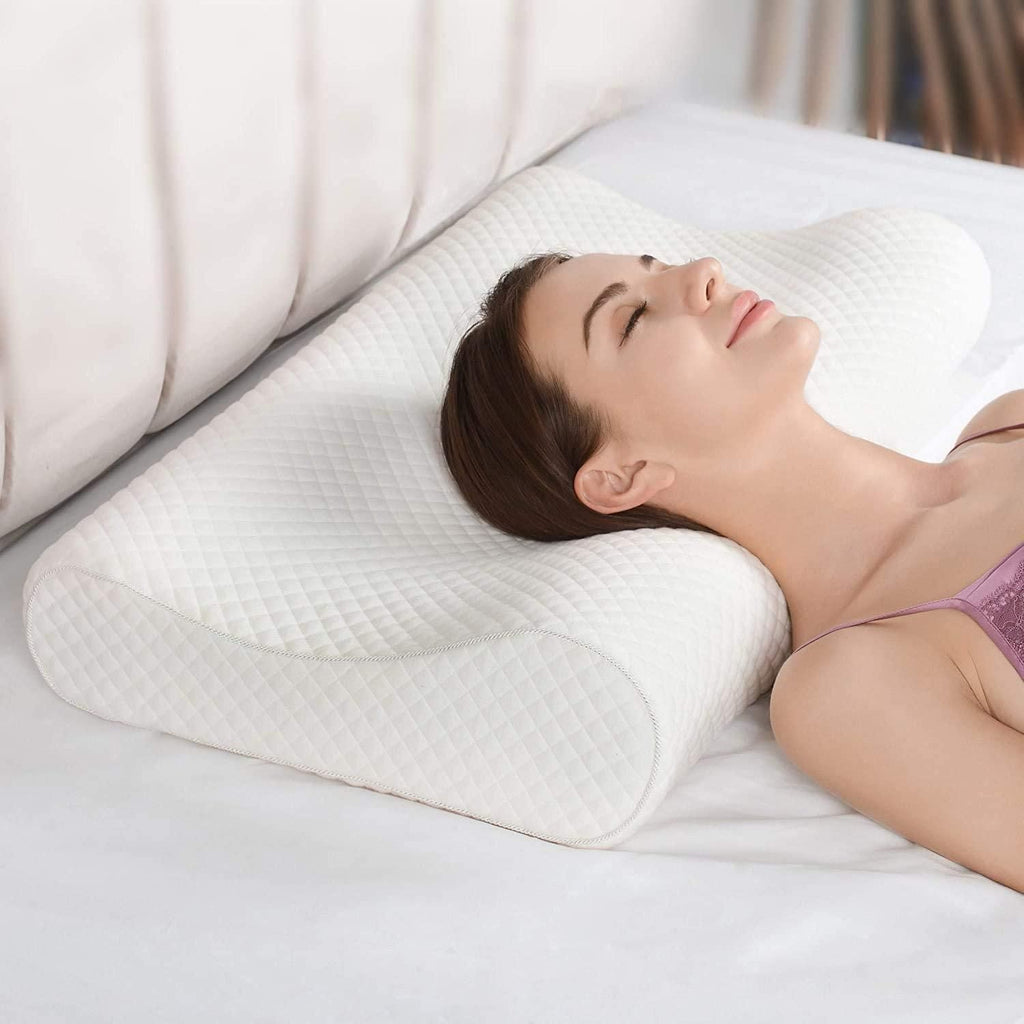 Orthopedic pillow with neck slider feature, designed to provide optimal neck support and alignment for enhanced comfort and sleep quality.