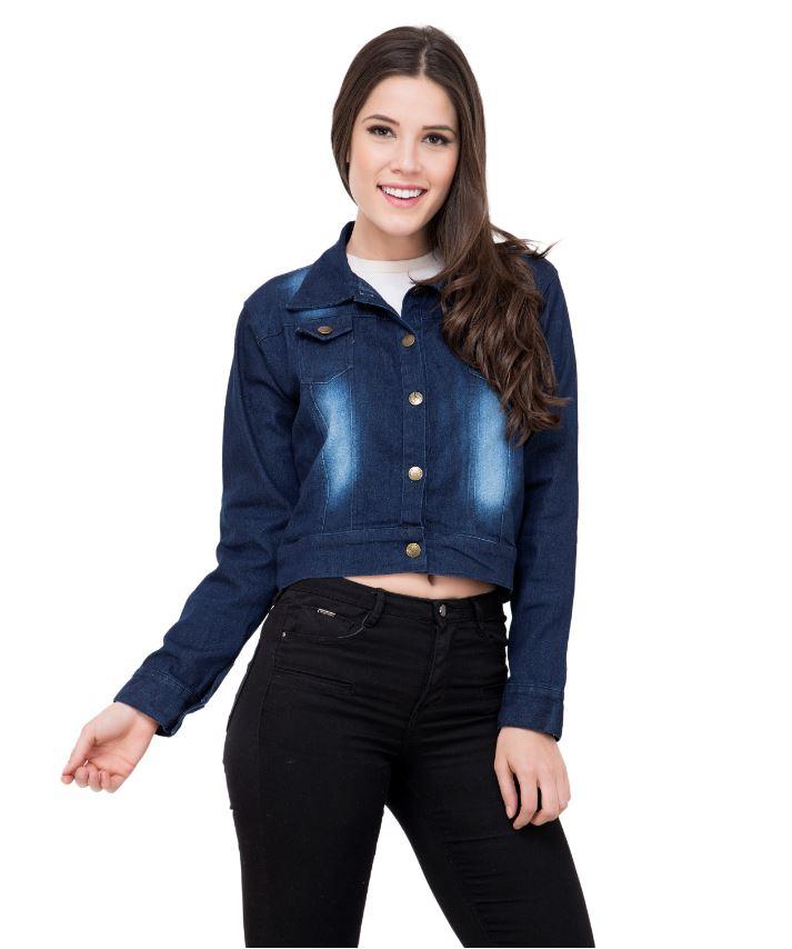 Womens Denim Solid Jacket