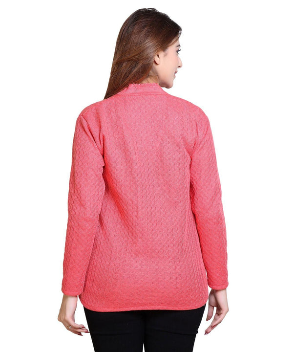 Womens Solid Wool Blend Sweater back