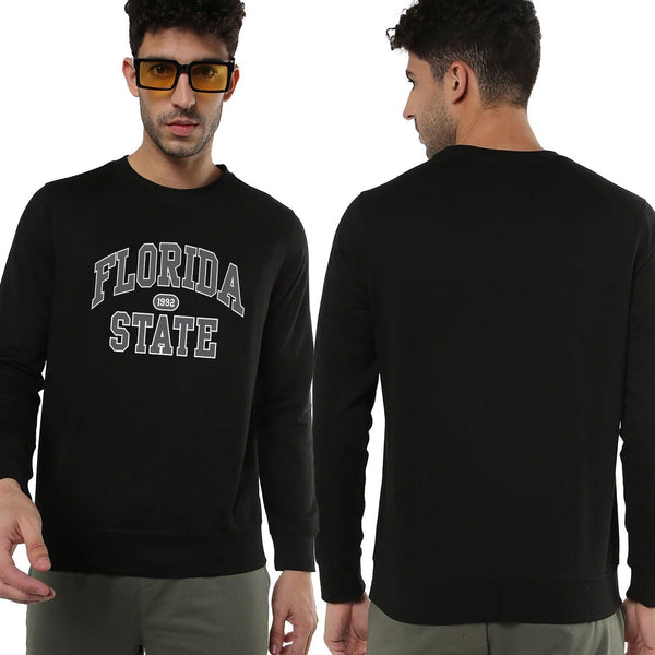 Mens Cotton Blend Fleece Oversized Graphic Print Sweatshirt