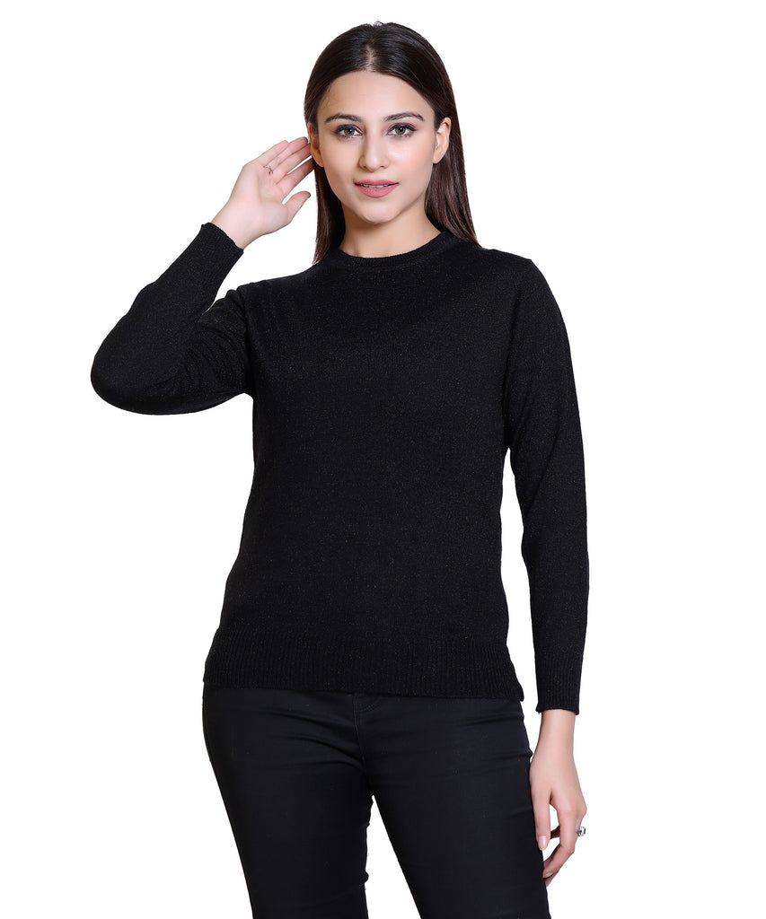 Womens Solid Woolen Full Sleeves Sweater