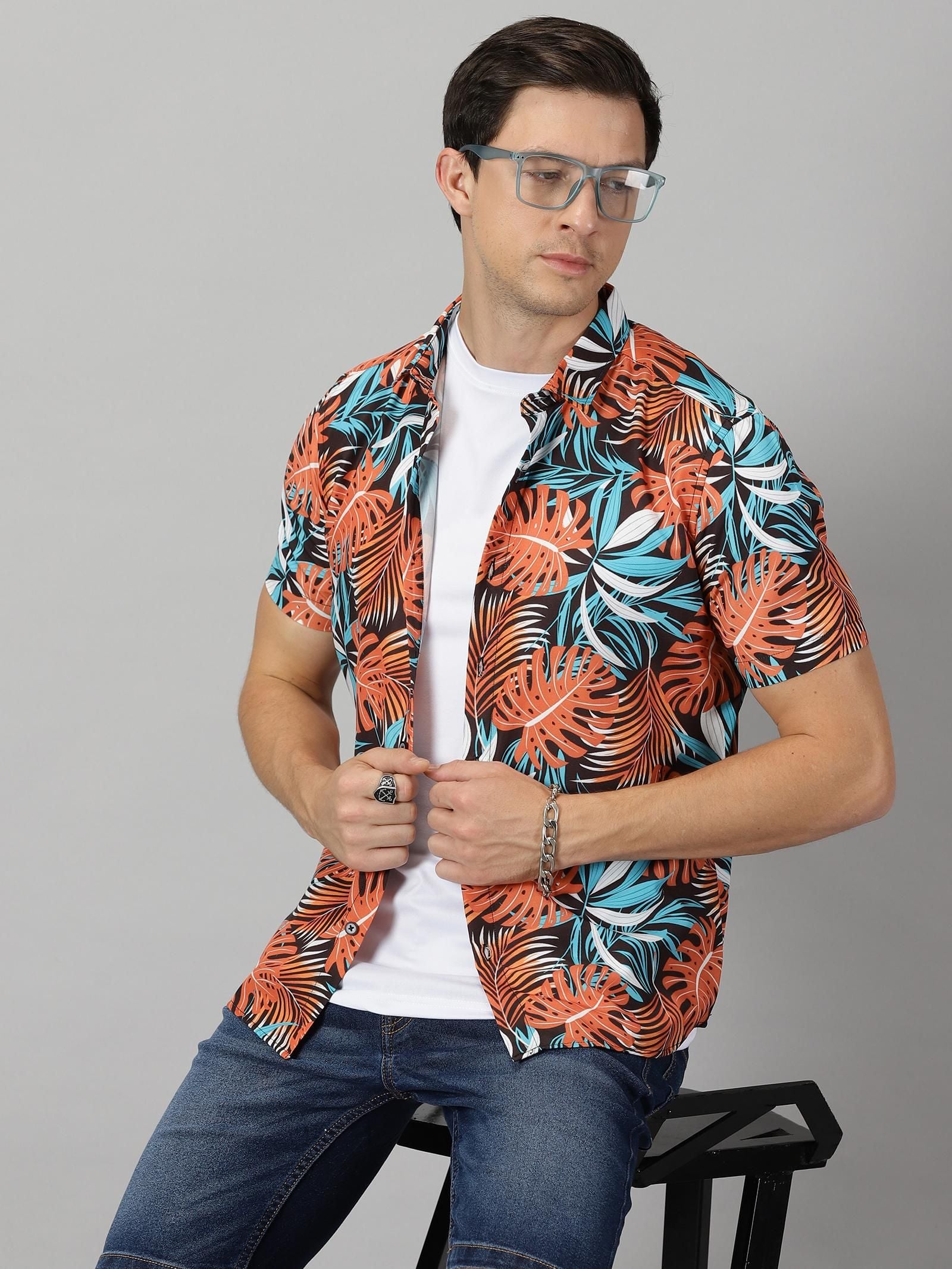 Be The Bold Rayon Printed Half Sleeves Regular Fit Mens Casual shirt