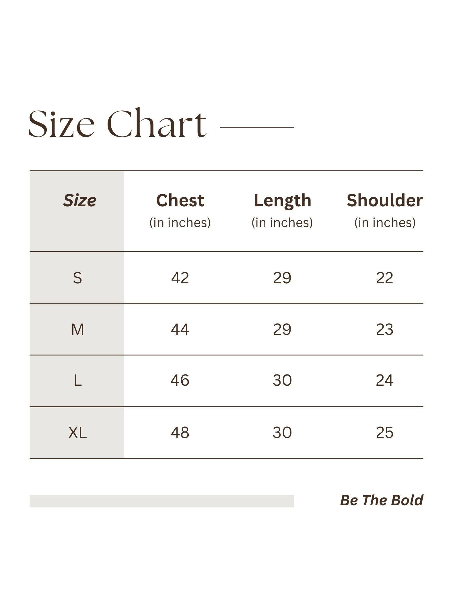 Be The Bold Rayon Printed Half Sleeves Regular Fit Mens Casual shirt size chart