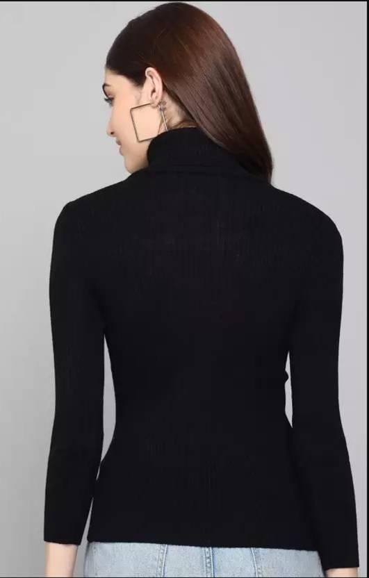 Women Solid High Neck Sweater